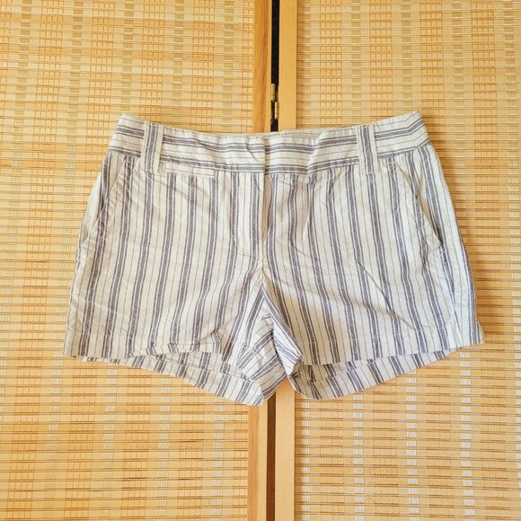 J.CREW Striped Linen Shorts - Picture 1 of 4